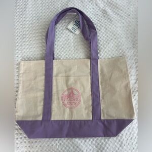 Trader Joe’s Lavender Trim Large Canvas Tote Bag